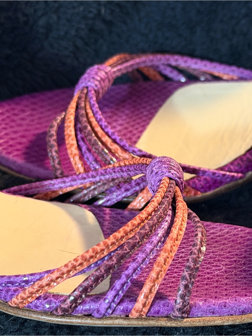 Vintage 2000s Spring 052 Jimmy Choo Kelissa Lilac Karung Leather 8.5 US/EU 39 - Picture 12 of 13